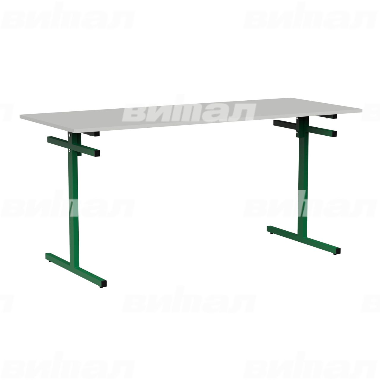 Стол для столовой 6-местный для скамеек зеленый RAL6029 Серый 6 Пластик