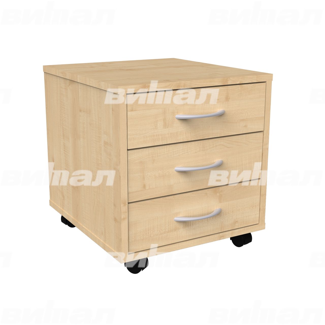 Тумба выкатная "Компакт"  (3 ящика) Клен ЛДСП