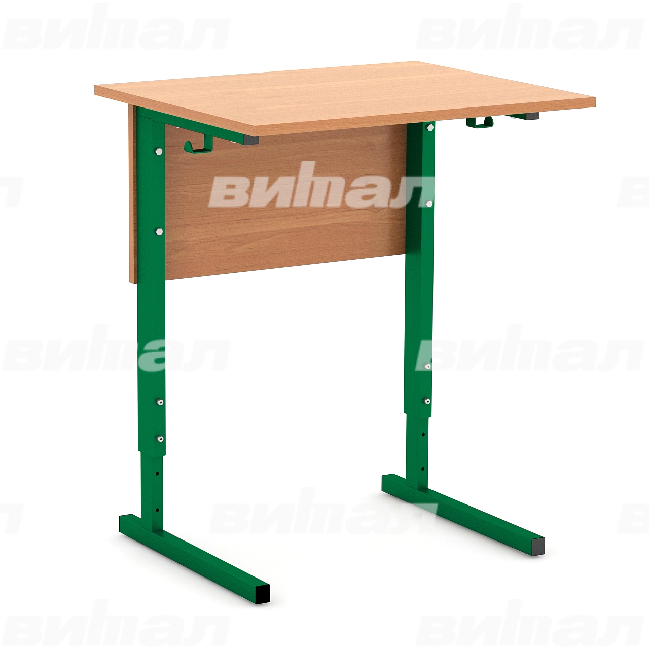 Стол ученический 1-местный регулируемый (гр. 2-4, 3-5 4-6 или 5-7 ) Пластик зеленый RAL6029 Бук 3-5 Пластик прямоугольная