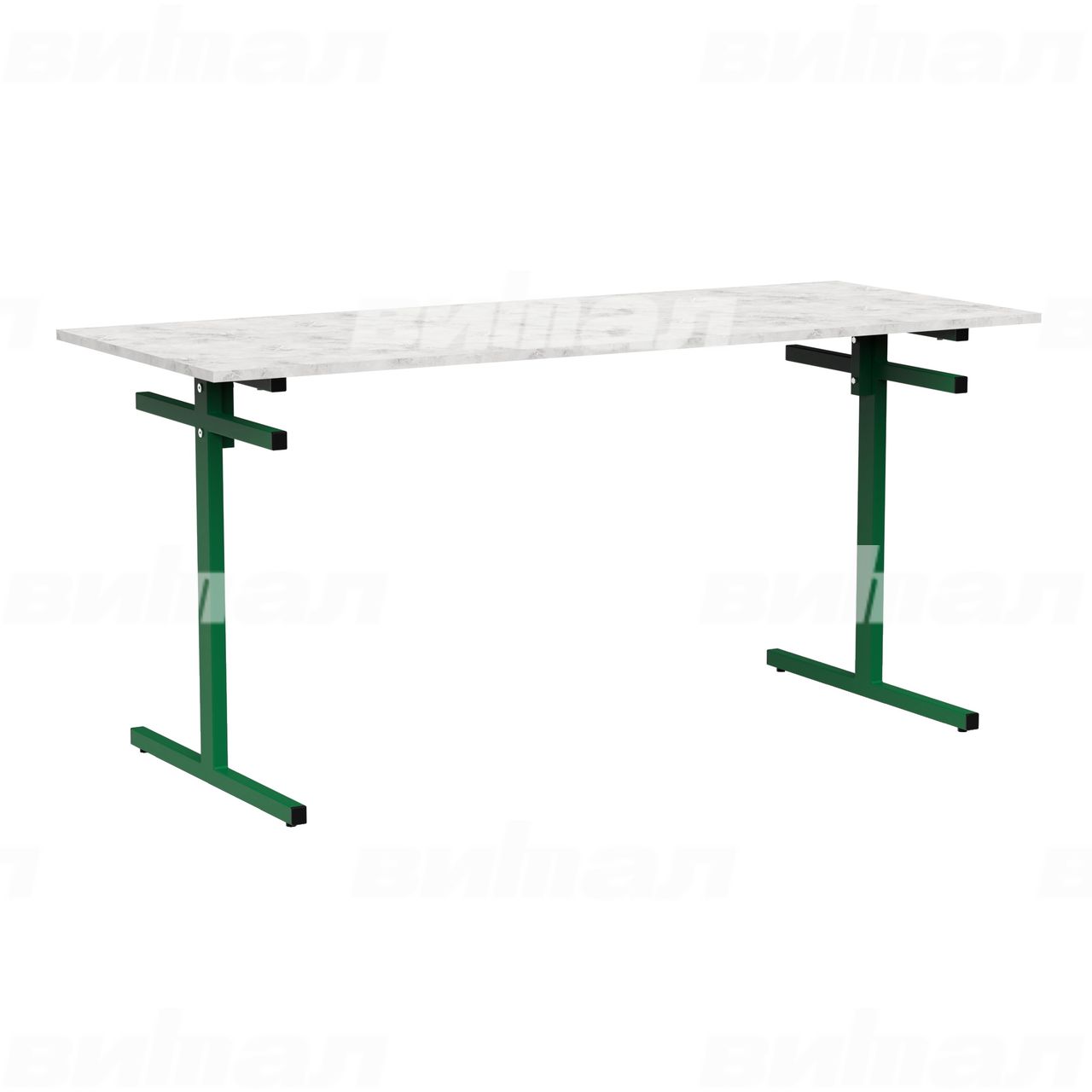 Стол для столовой 6-местный для скамеек зеленый RAL6029 Венеция 6 Пластик