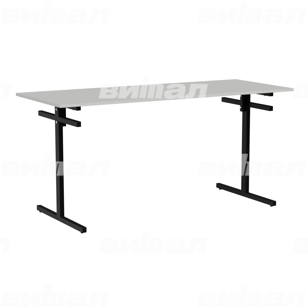 Стол для столовой 6-местный для скамеек черный  RAL9005 Серый 6 Пластик