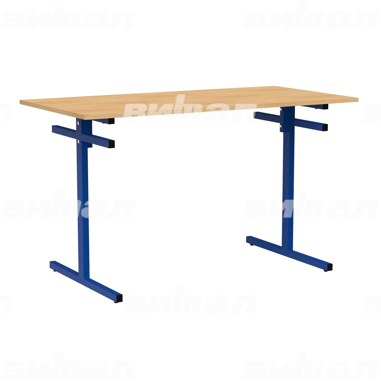 Стол для столовой 4-местный для скамеек синий  RAL5002 Бук 6 Пластик