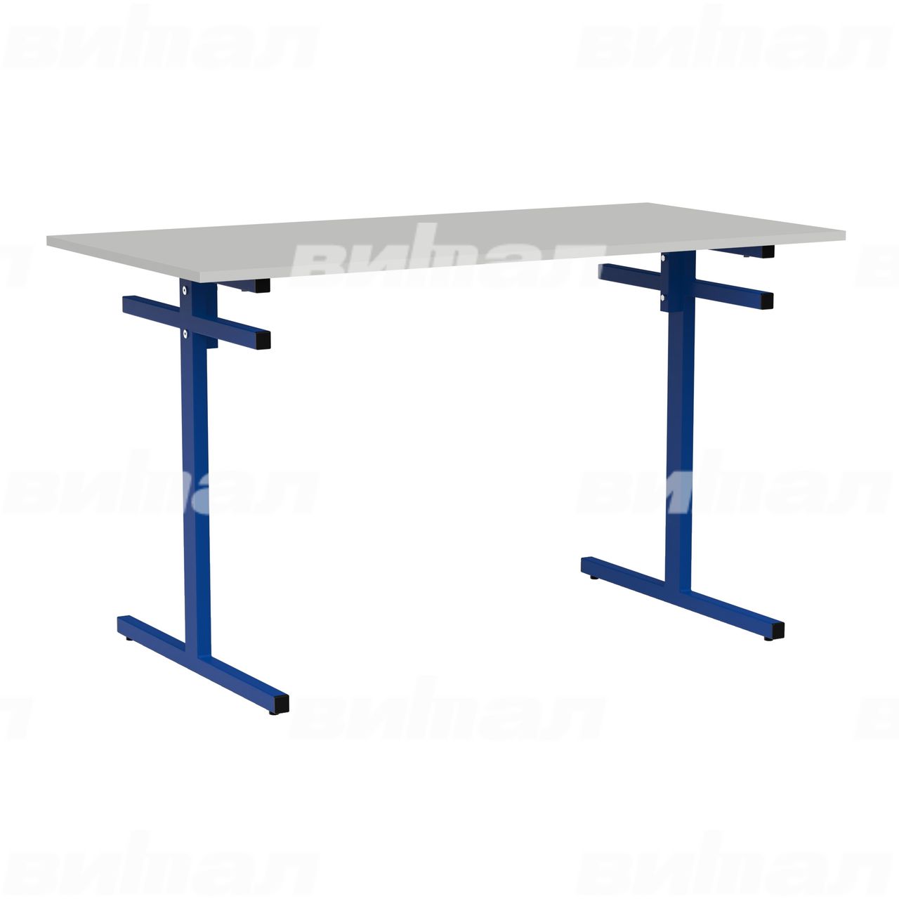 Стол для столовой 4-местный для скамеек синий  RAL5002 Серый 6 Пластик