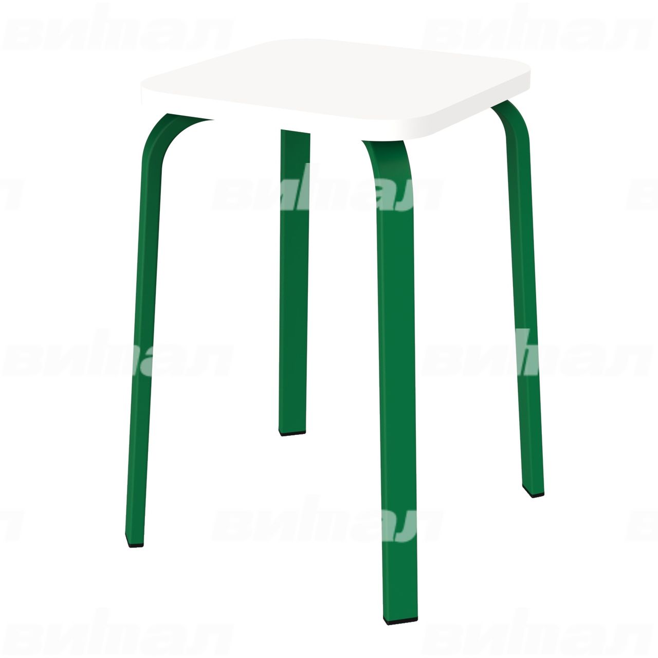 Табурет для столовой 30x15 зеленый RAL6029 Белый 6 Пластик прямоугольная