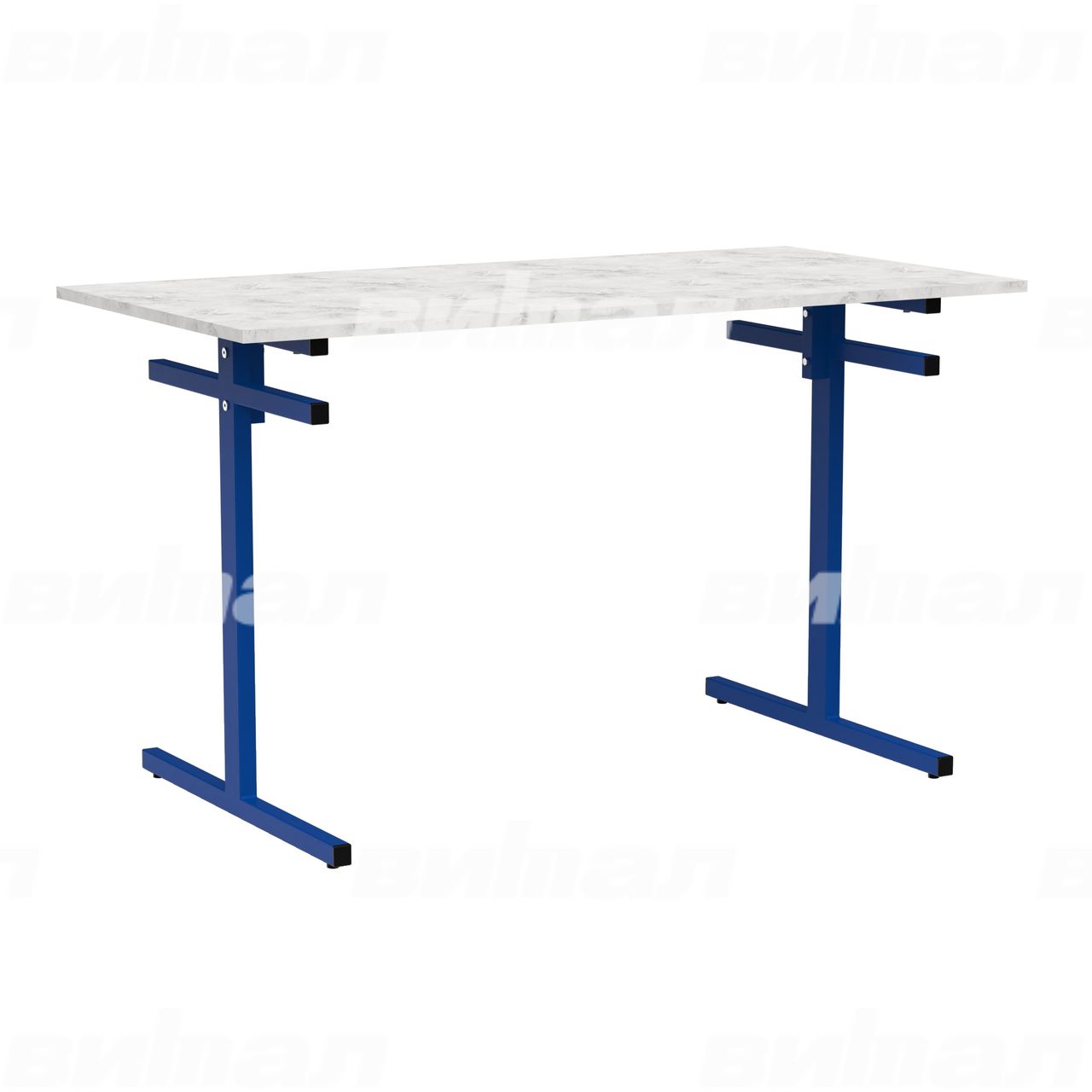 Стол для столовой 4-местный для скамеек синий  RAL5002 Венеция 5 Пластик