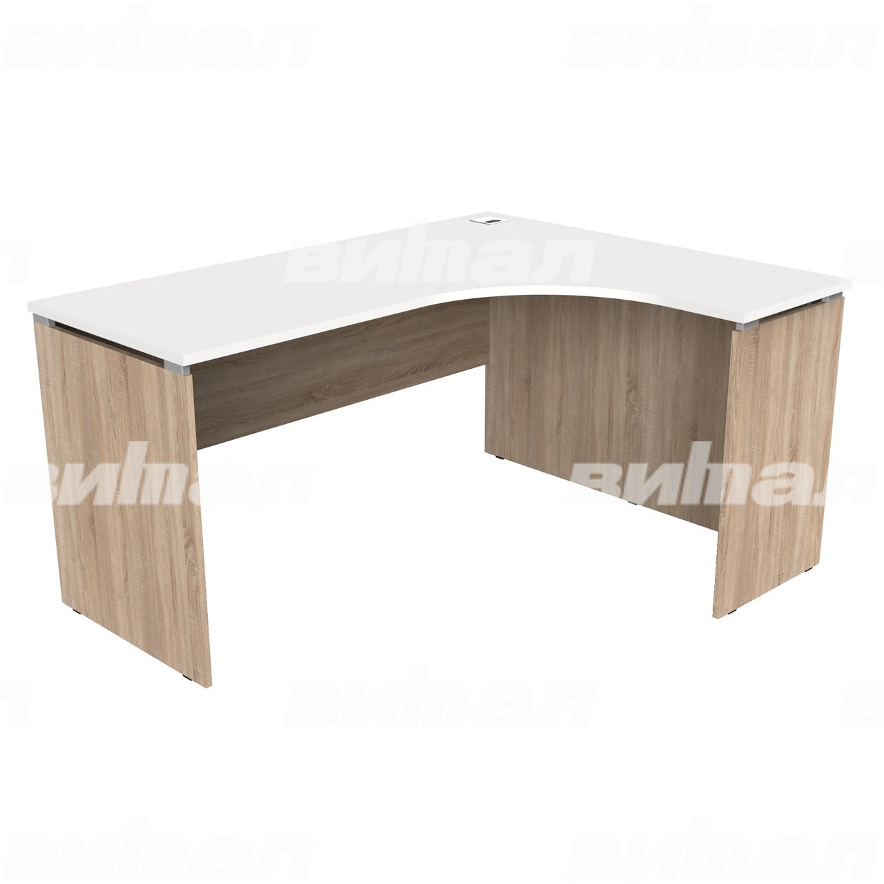 Стол для преподавателя угловой «Альма-1» Дуб сонома/белый ЛДСП