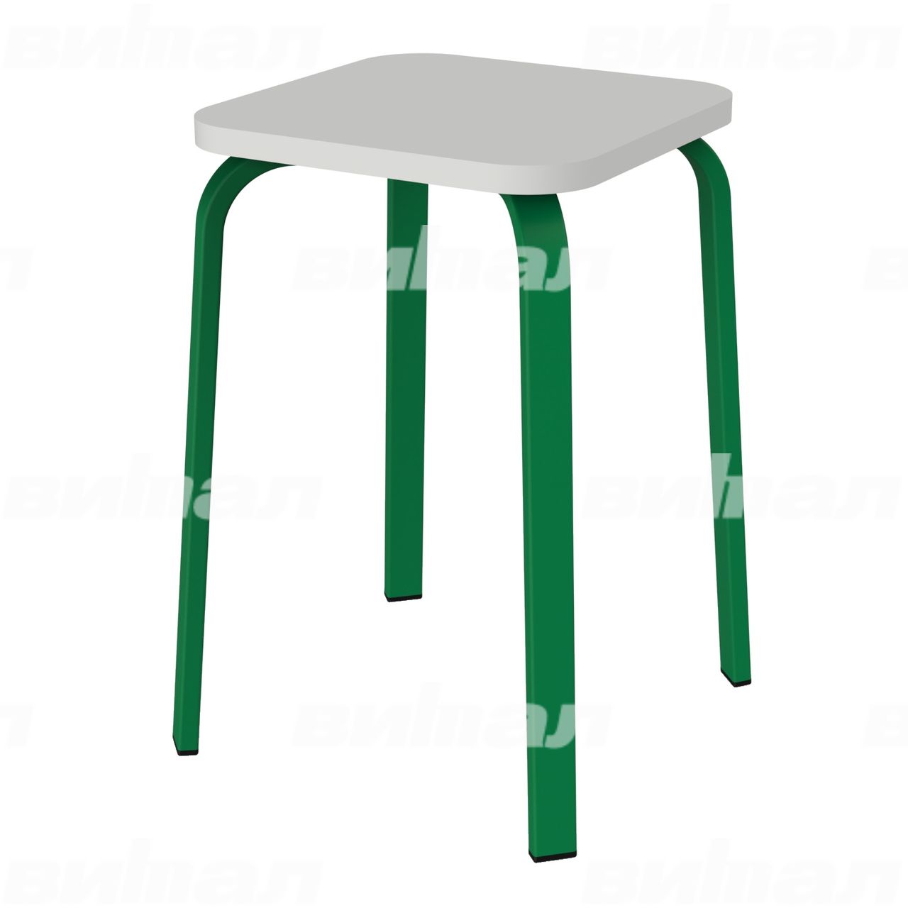Табурет для столовой 30x15 зеленый RAL6029 Серый 6 Пластик прямоугольная