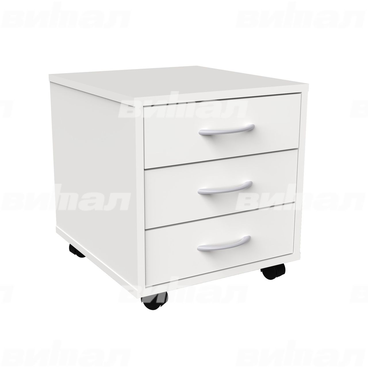 Тумба выкатная "Компакт"  (3 ящика) Белый ЛДСП