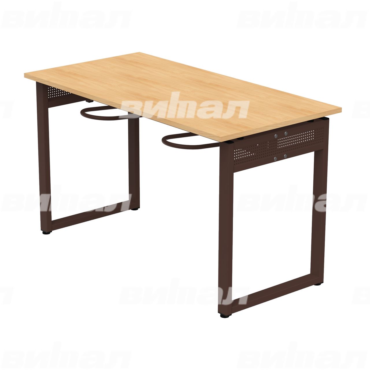 Стол обеденный 4-местный с универсальными кронштейнами «Фьюжн» коричневый RAL8017 Бук 6 Пластик прямоугольная