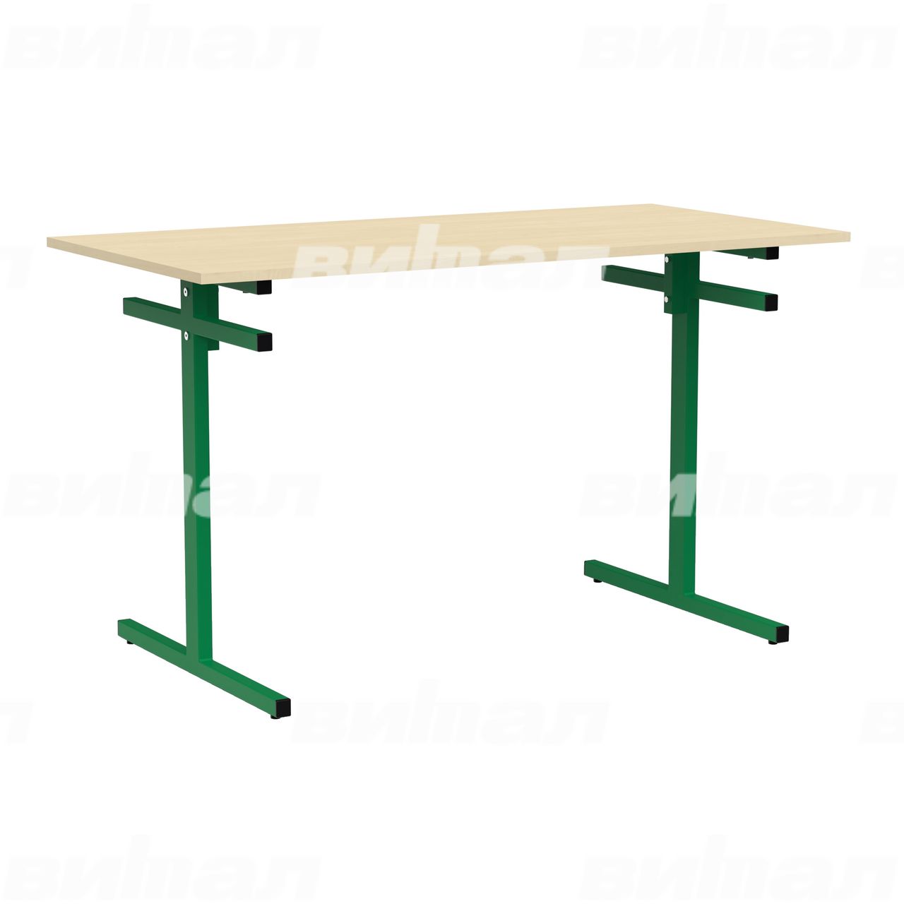 Стол для столовой 4-местный для скамеек зеленый RAL6029 Береза 5 Пластик
