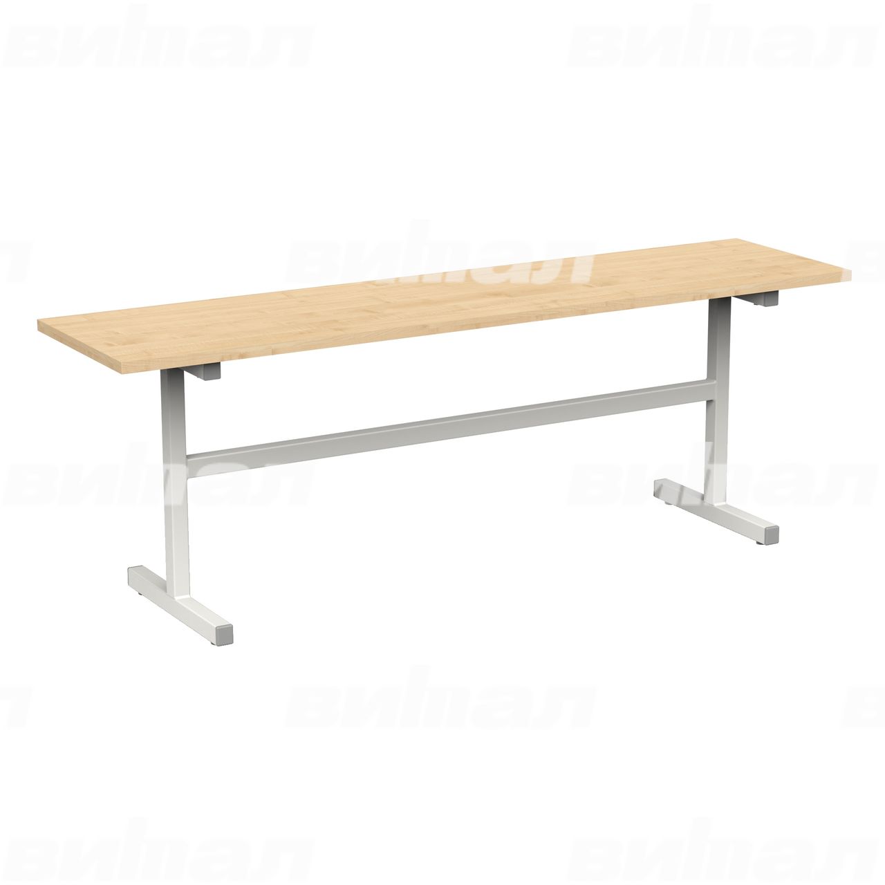 Скамейка 2-местная белый RAL9016 Клен 6 Пластик