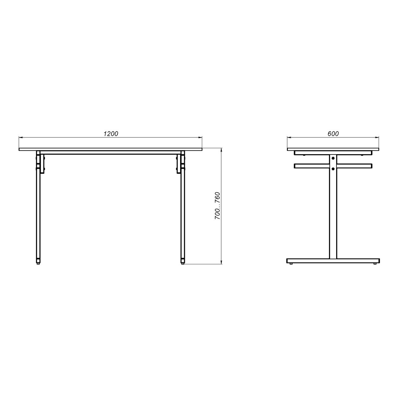 Стол для столовой 4-местный для скамеек
