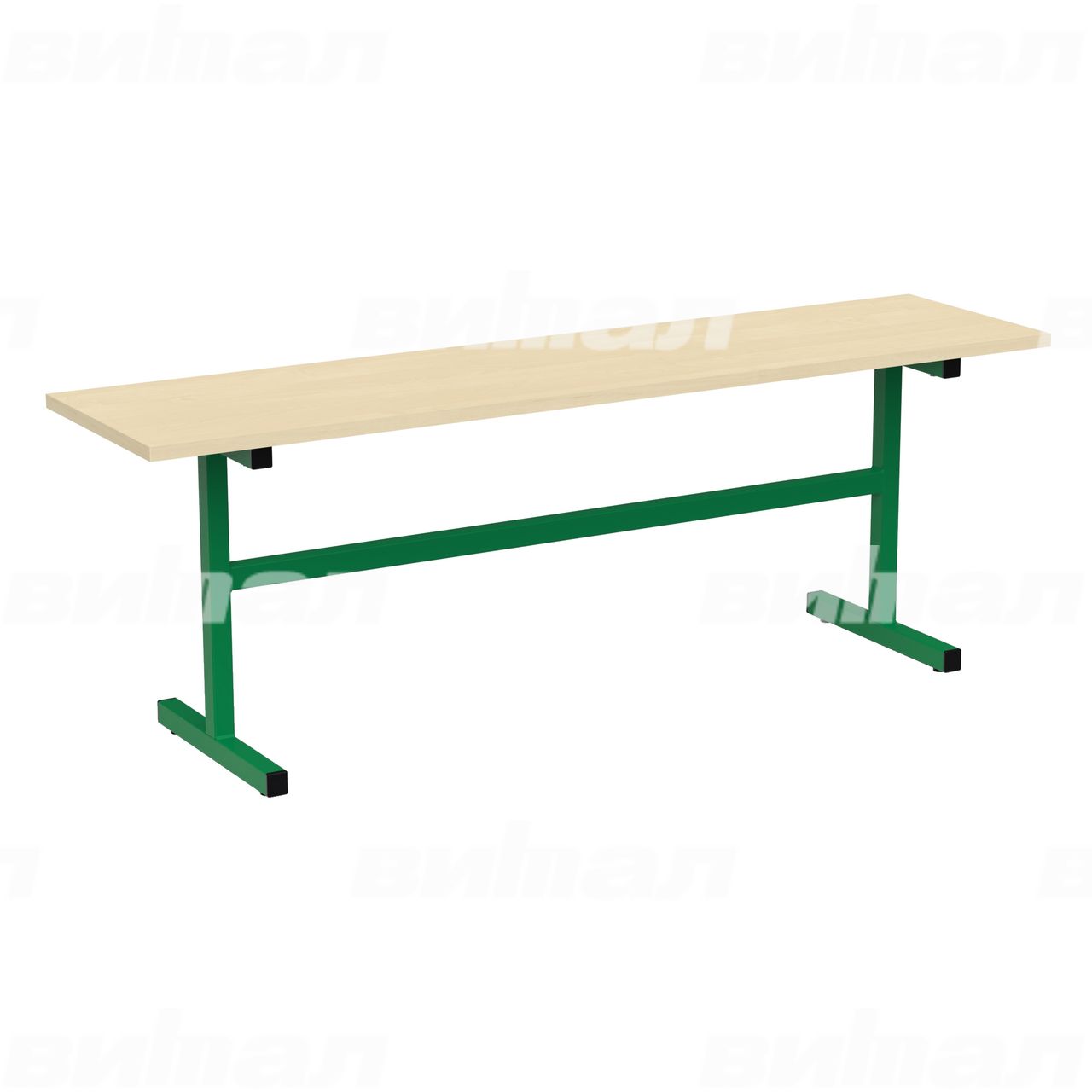 Скамейка 2-местная зеленый RAL6029 Береза 5 Пластик