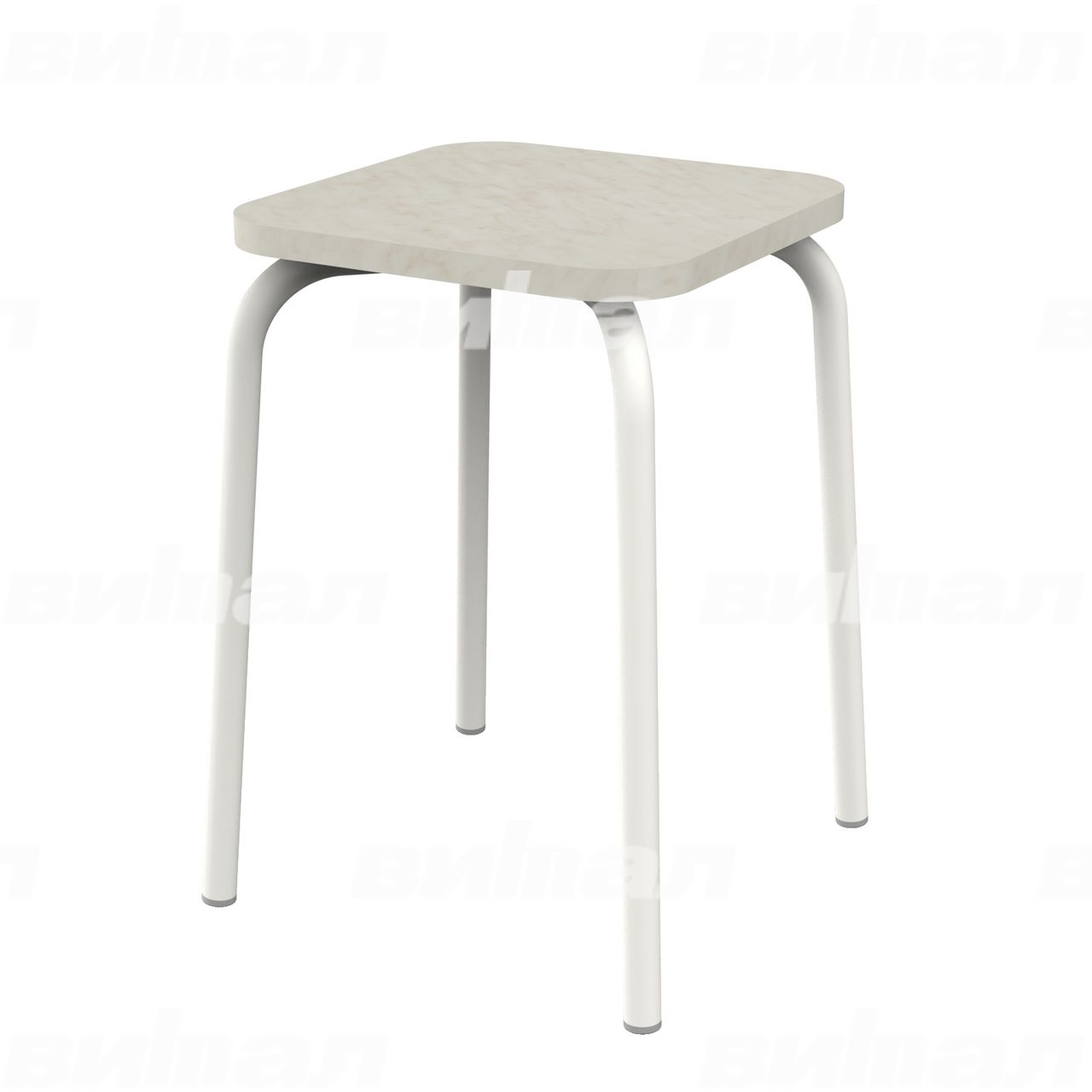 Табурет для столовой белый RAL9016 Мрамор-каррара Пластик