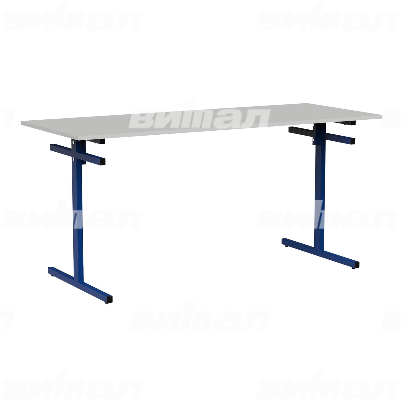 Стол для столовой 6-местный для скамеек синий  RAL5002 Серый 5 Пластик