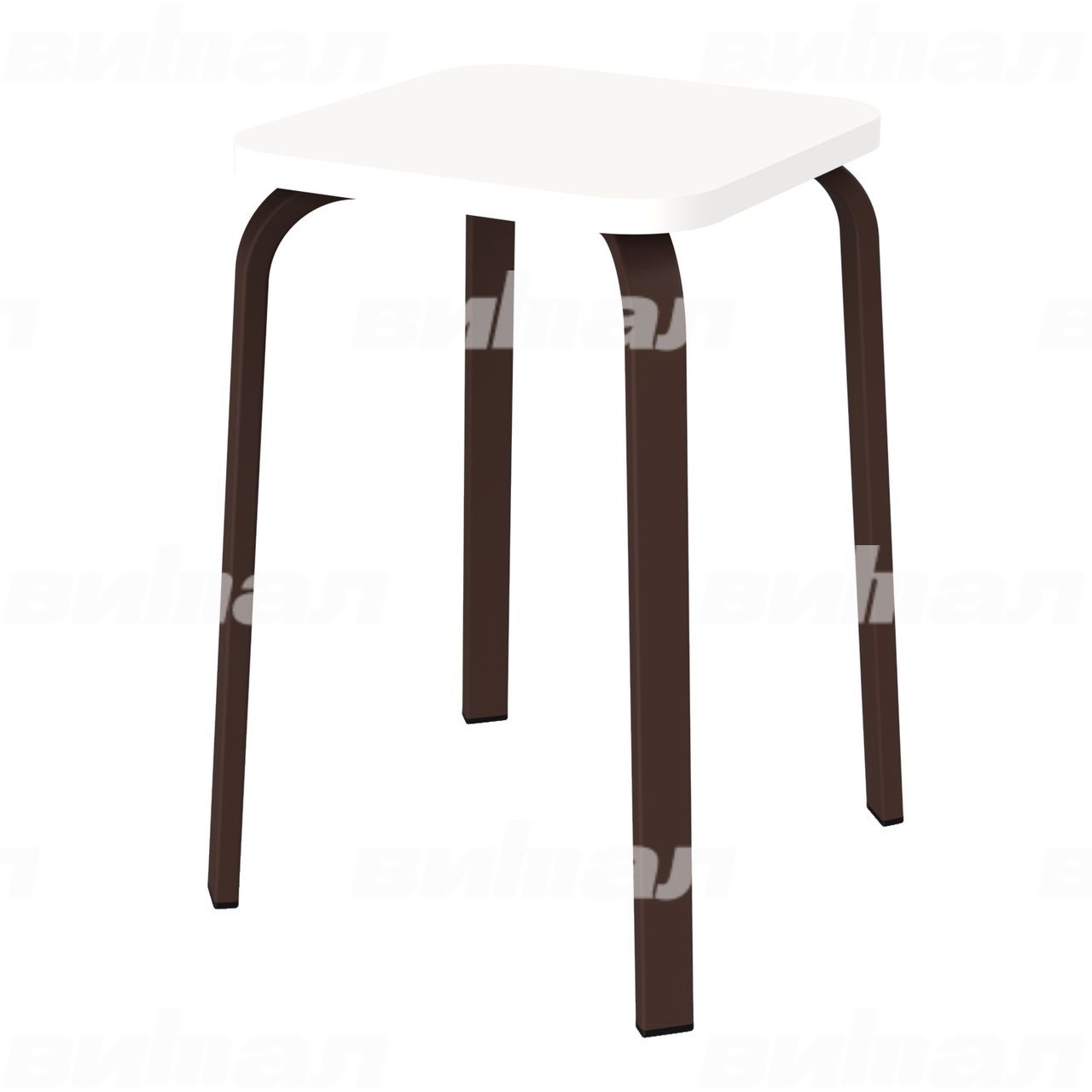Табурет для столовой 30x15 коричневый RAL8017 Белый 5 Пластик прямоугольная