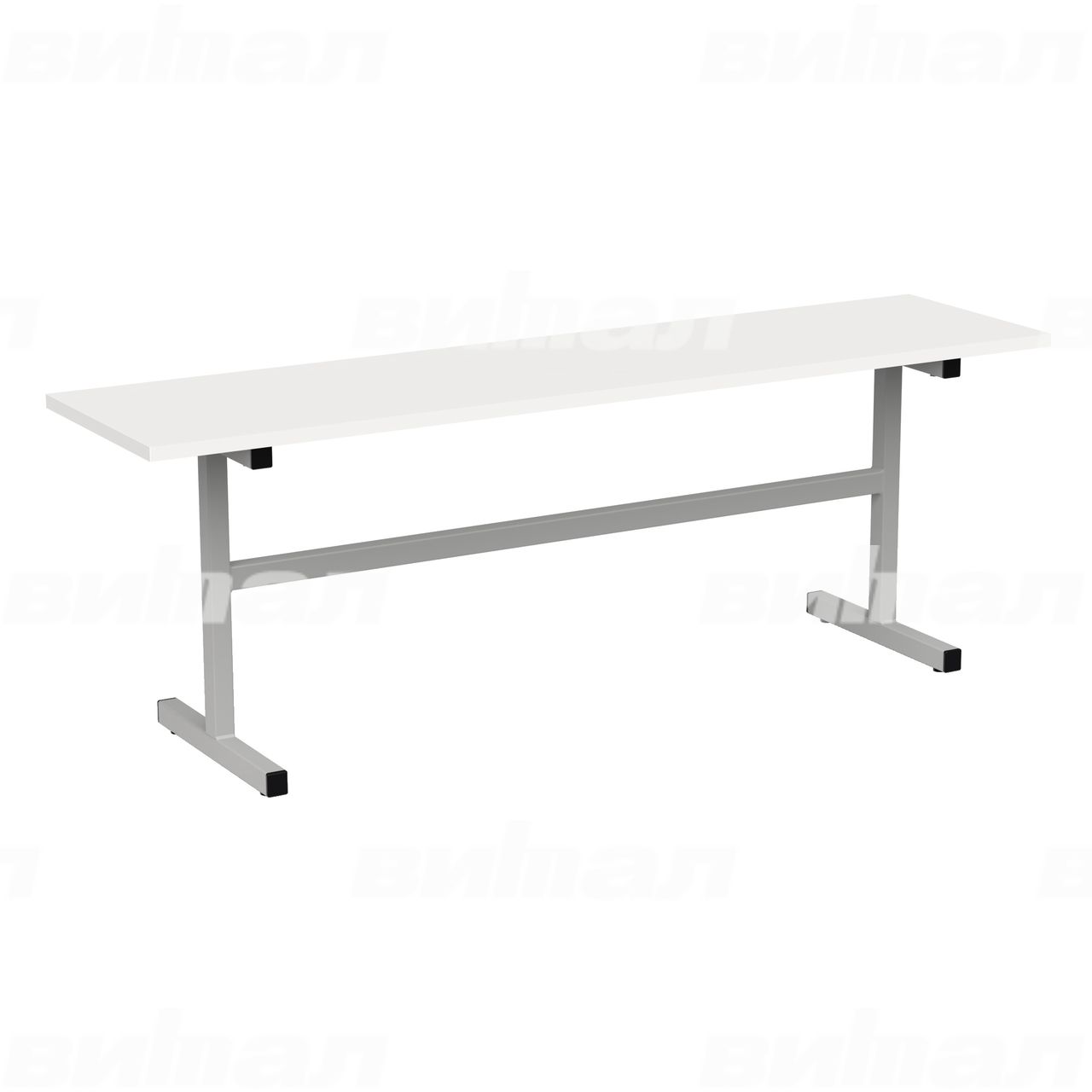 Скамейка 2-местная серый RAL9006 Белый 6 ЛДСП