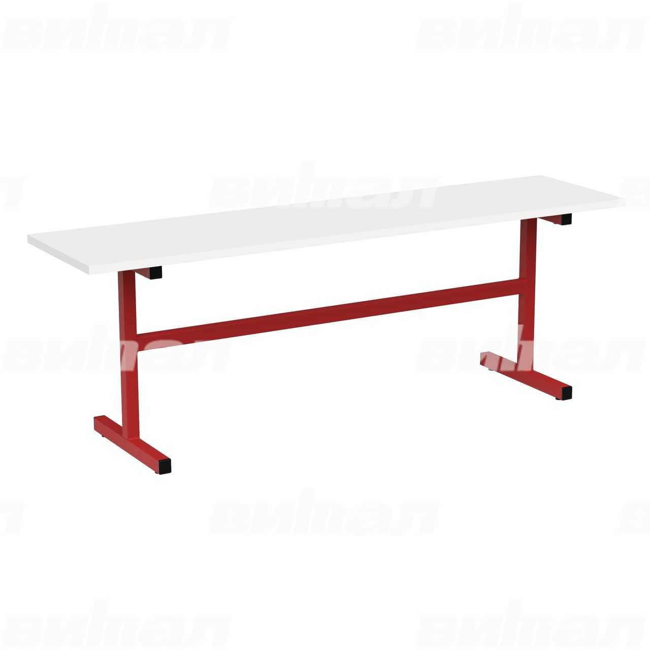 Скамейка 2-местная красный RAL3002 Белый 5 ЛДСП