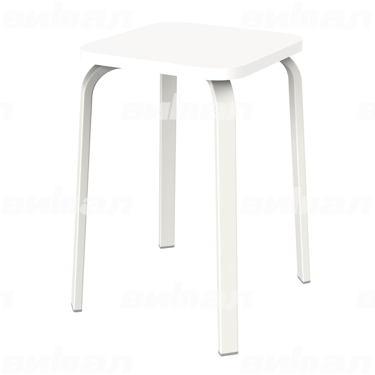 Табурет для столовой 30x15 белый RAL9016 Белый 5 Пластик прямоугольная