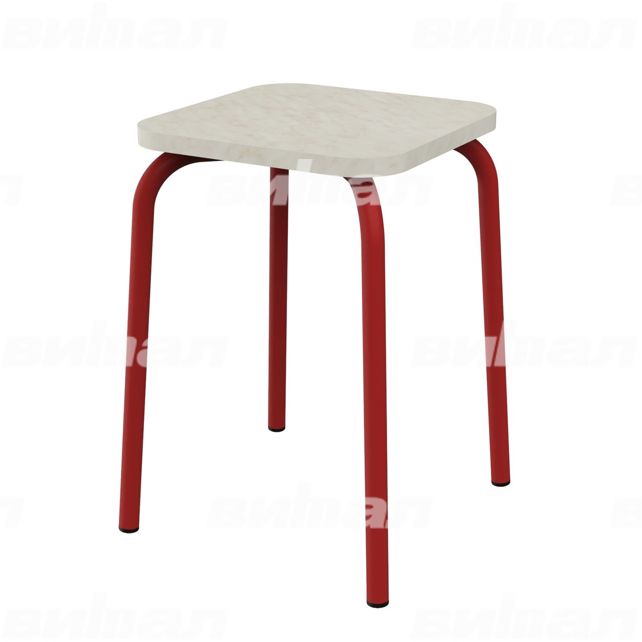 Табурет для столовой красный RAL3002 Мрамор-каррара Пластик