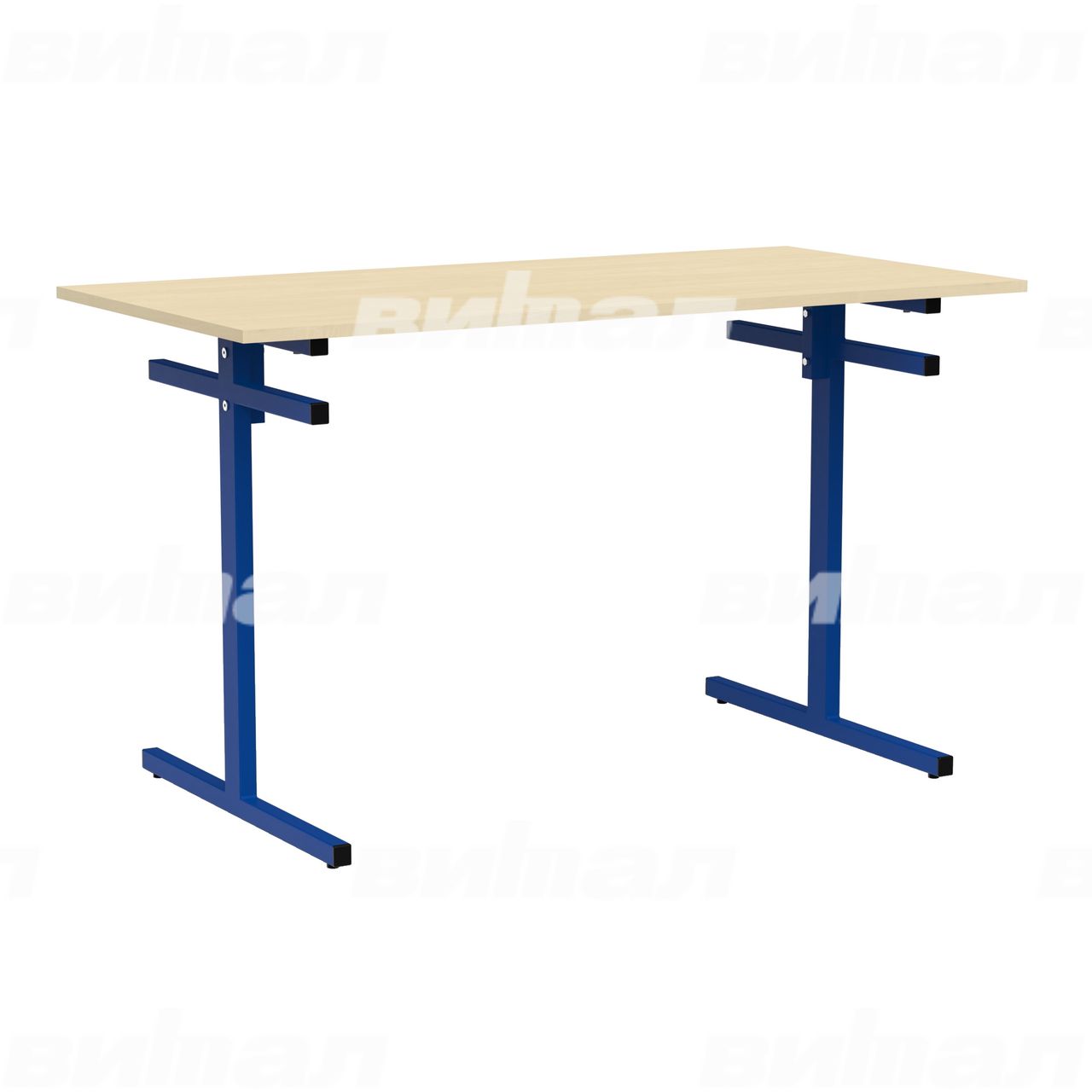 Стол для столовой 4-местный для скамеек синий  RAL5002 Береза 5 Пластик