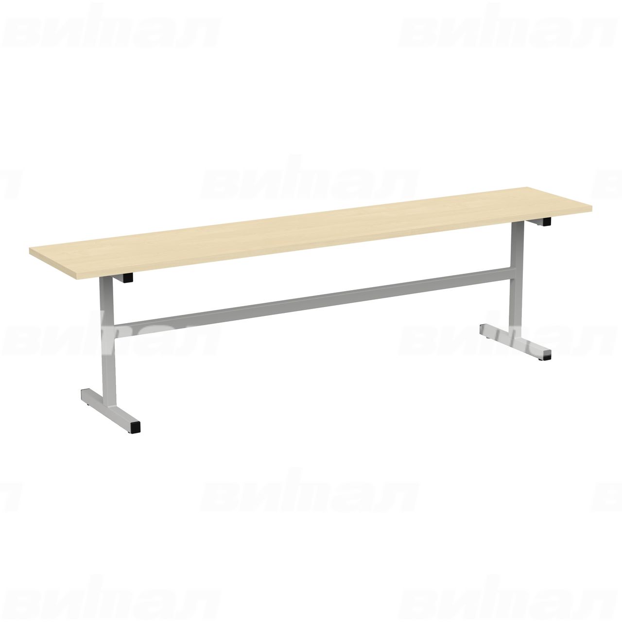 Скамейка 3-местная серый RAL9006 Береза 6 Пластик