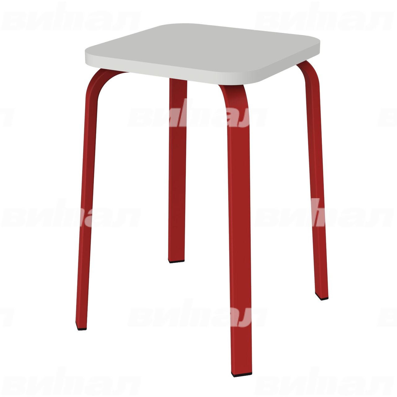 Табурет для столовой 30x15 красный RAL3002 Серый 5 Пластик прямоугольная