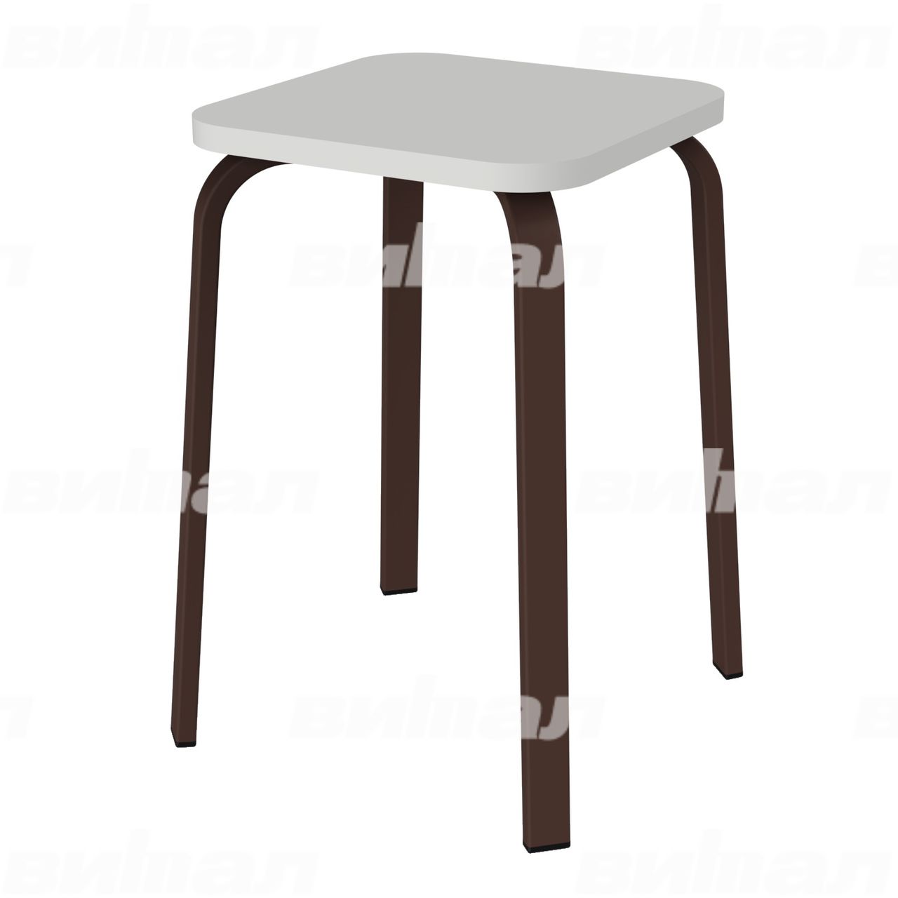 Табурет для столовой 30x15 коричневый RAL8017 Серый 5 Пластик прямоугольная