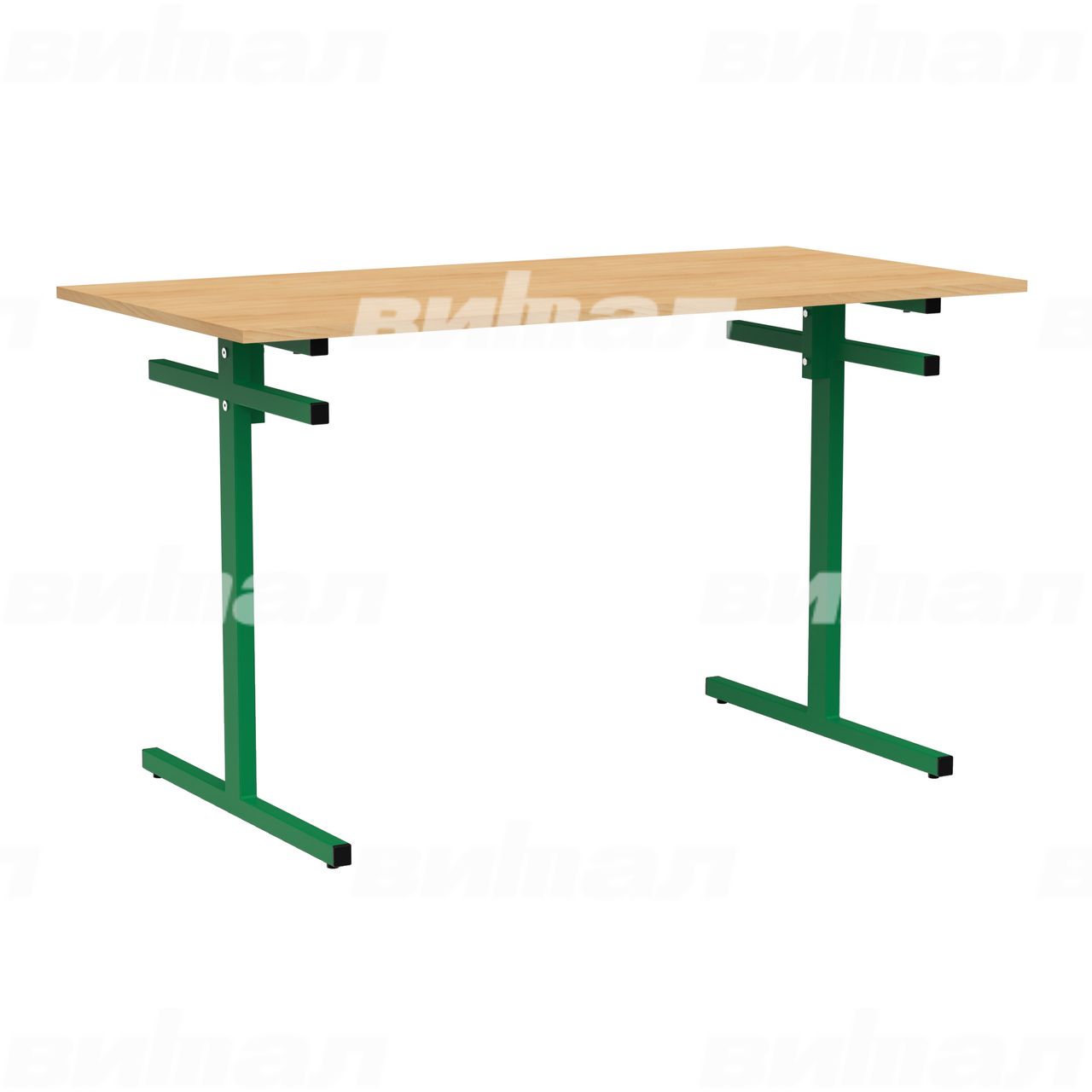 Стол для столовой 4-местный для скамеек зеленый RAL6029 Бук 5 Пластик