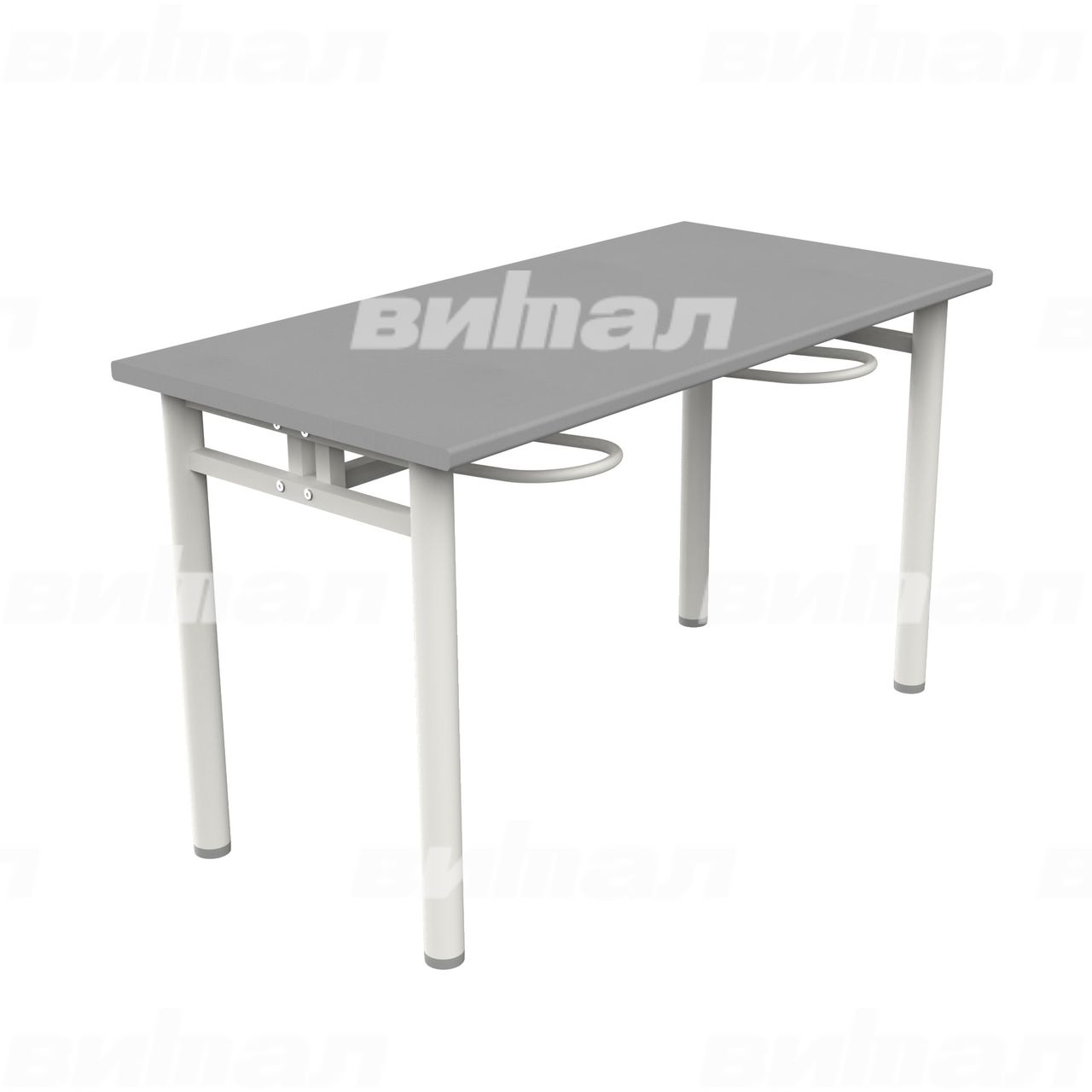 Стол обеденный четырехместный с универсальными кронштейнами белый RAL9016 Алюминий Пластик
