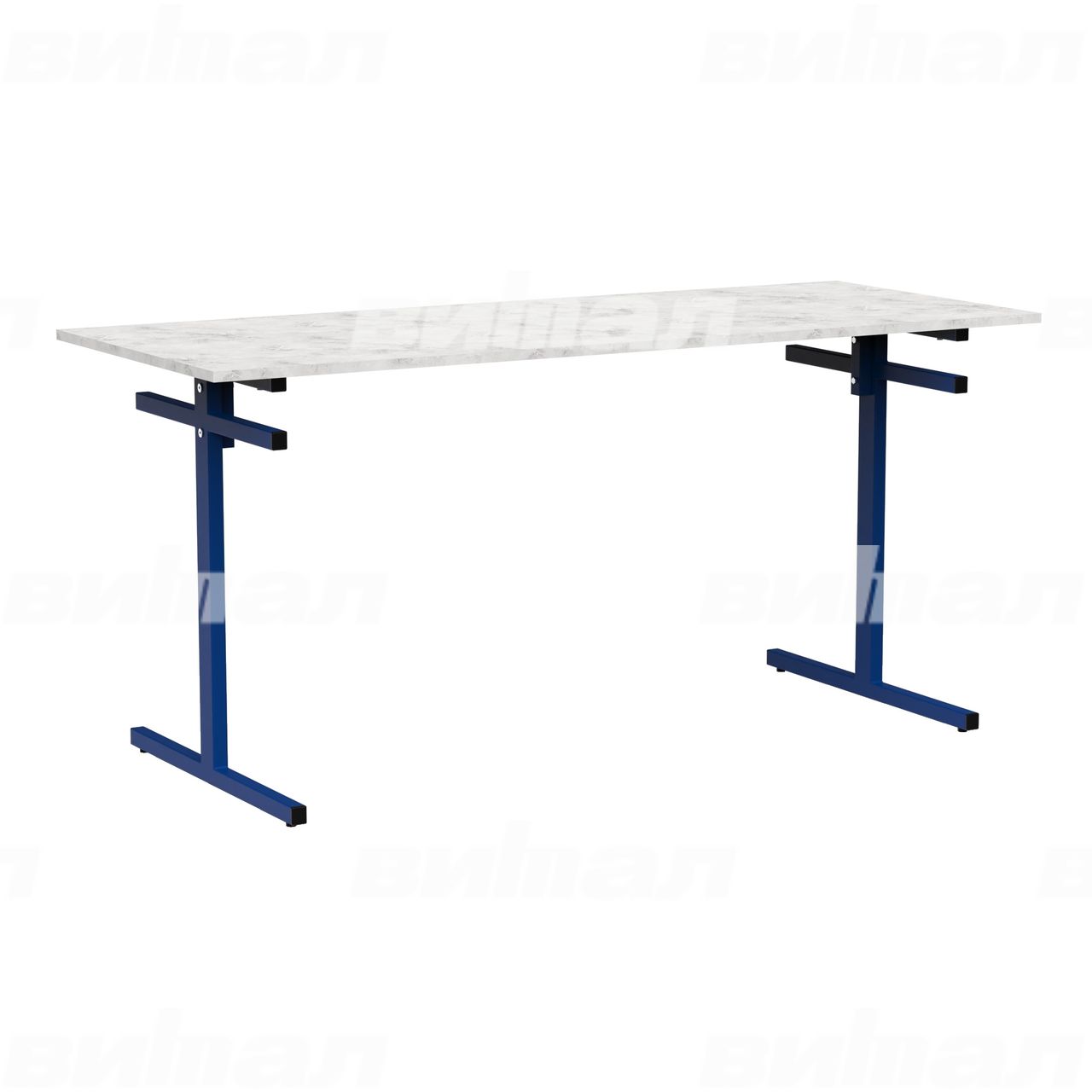 Стол для столовой 6-местный для скамеек синий  RAL5002 Венеция 6 Пластик