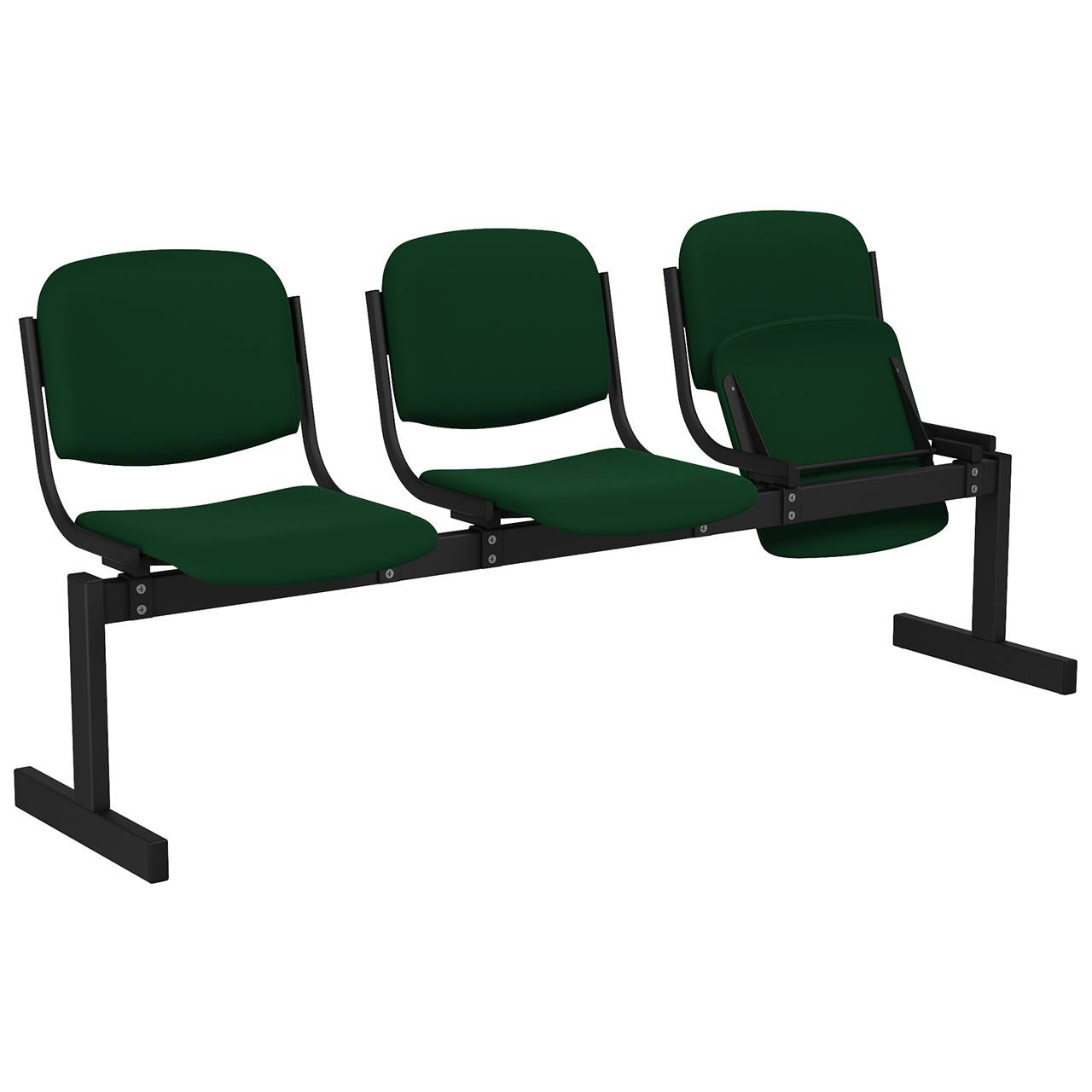 3-местный, откидывающиеся сиденья, мягкий черный зеленый Флок