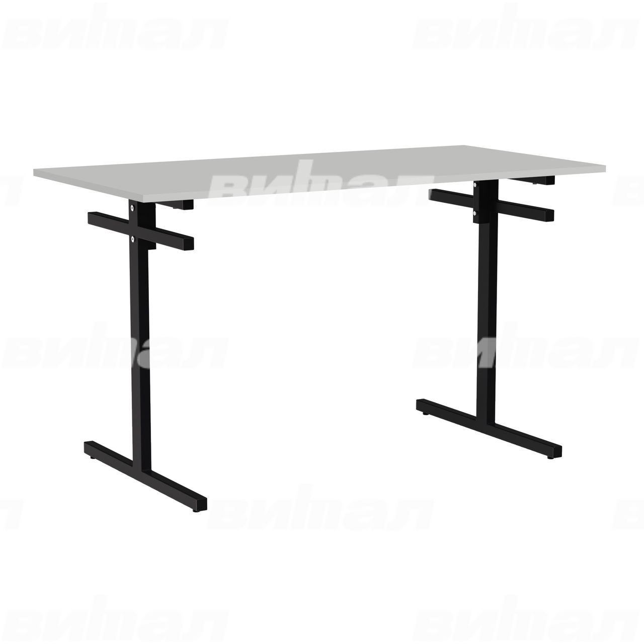 Стол для столовой 4-местный для скамеек черный  RAL9005 Серый 5 Пластик