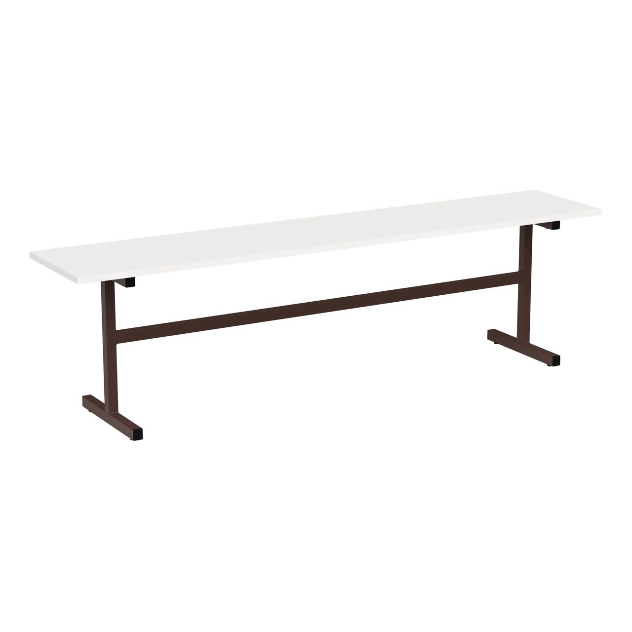 Скамейка 3-местная коричневый RAL8017 Белый 5 Пластик