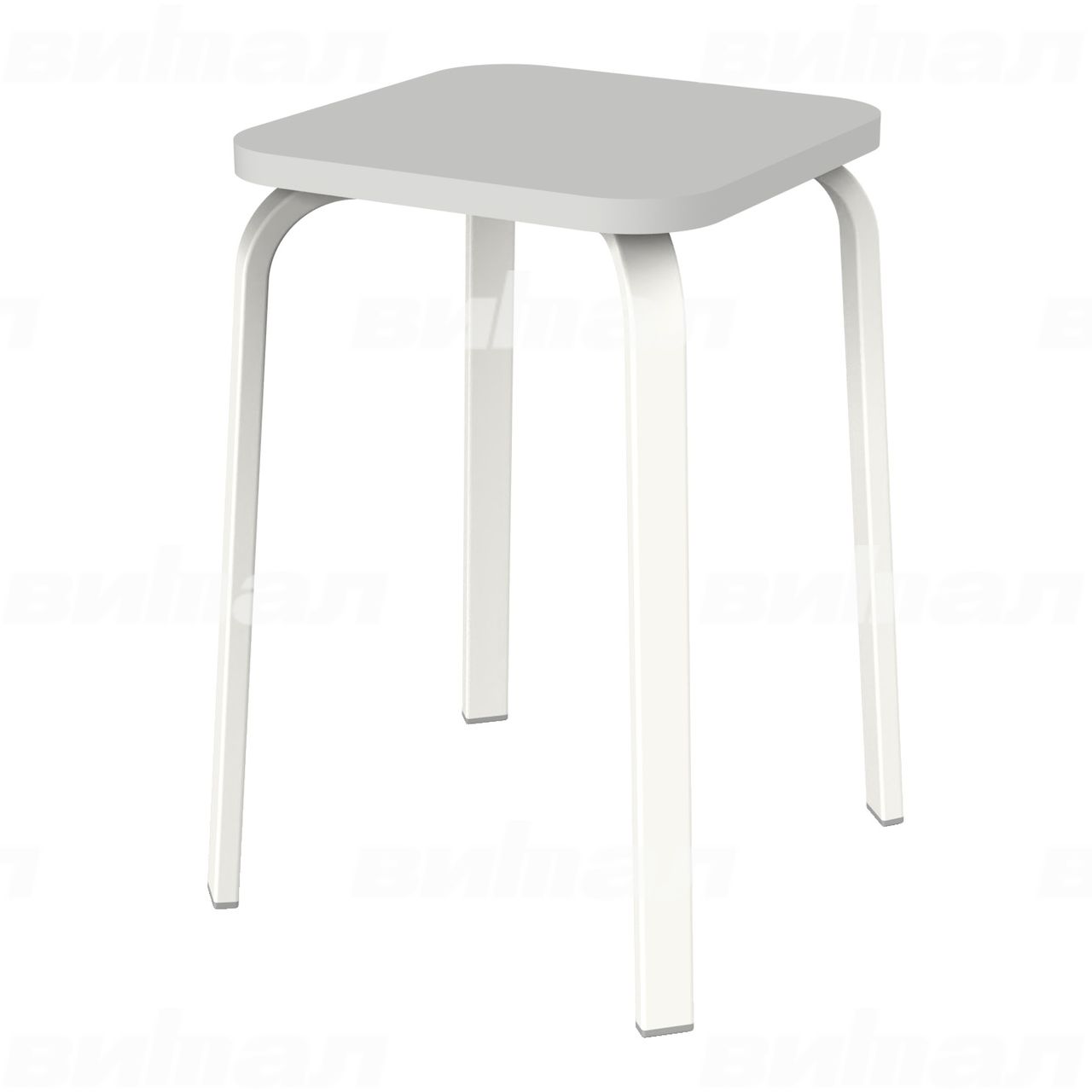Табурет для столовой 30x15 белый RAL9016 Серый 6 Пластик прямоугольная