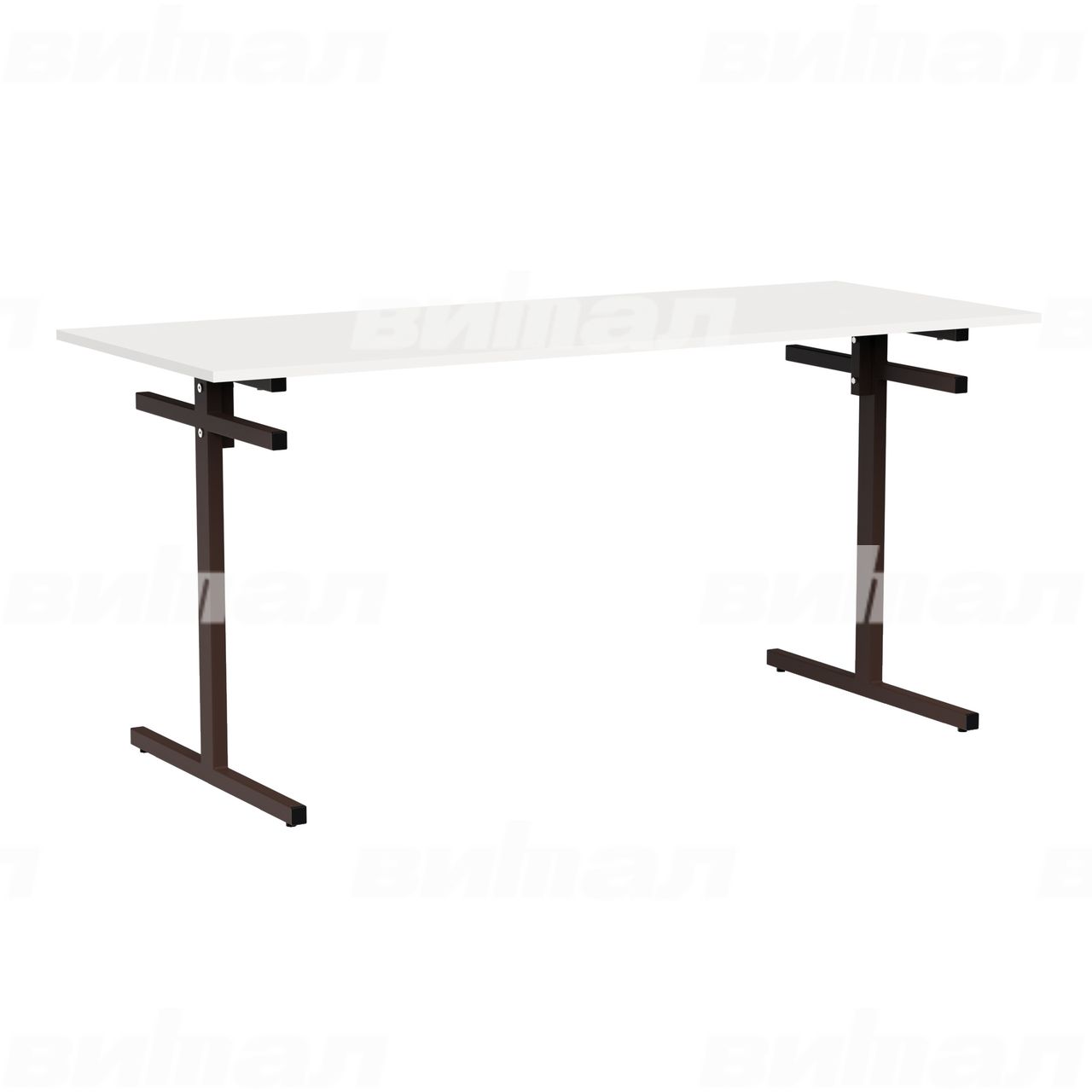 Стол для столовой 6-местный для скамеек коричневый RAL8017 Белый 5 Пластик