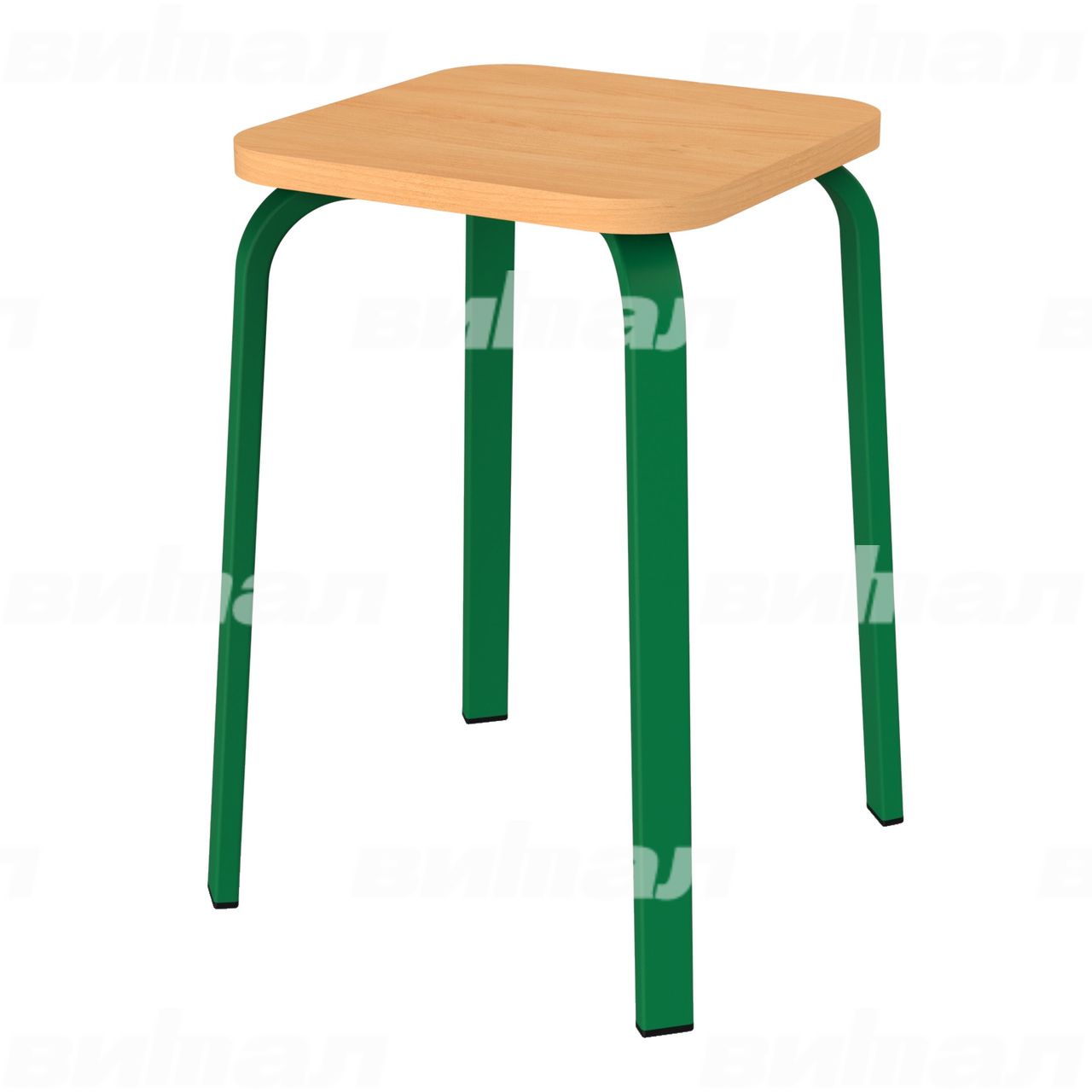 Табурет для столовой 30x15 зеленый RAL6029 Бук 6 Пластик прямоугольная