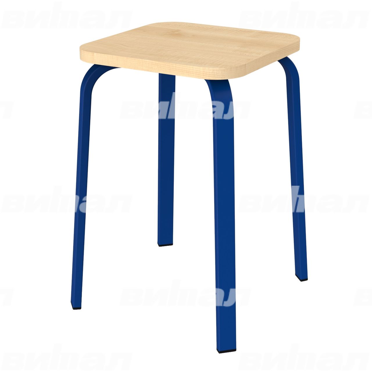 Табурет для столовой 30x15 синий  RAL5002 Клен 6 Пластик прямоугольная