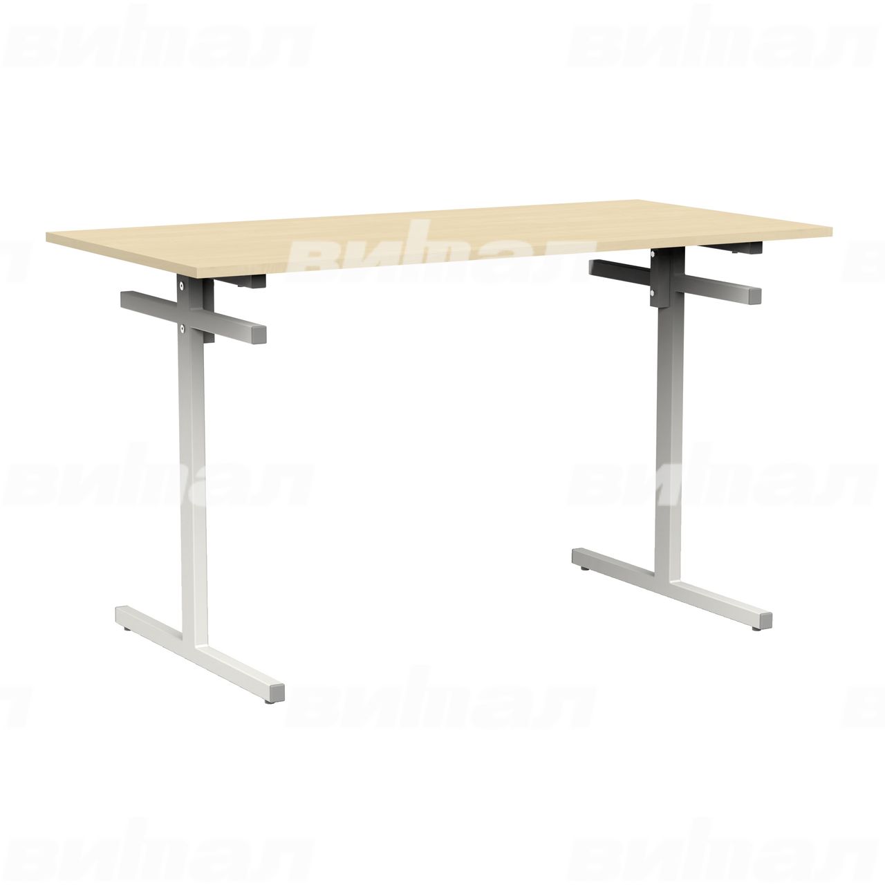 Стол для столовой 4-местный для скамеек белый RAL9016 Береза 5 Пластик