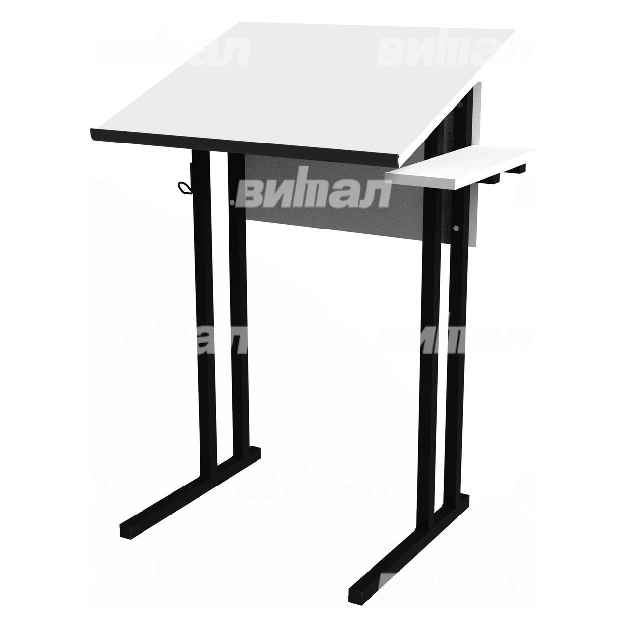 Стол для черчения и рисования (гр. 5,6) черный  RAL9005 Белый 6 ЛДСП.