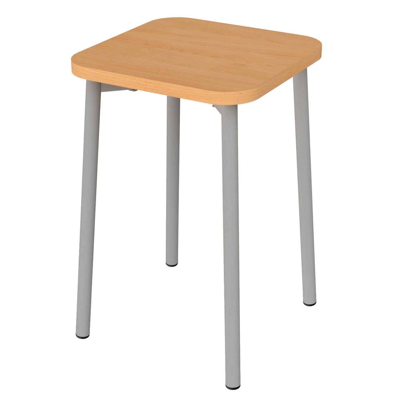 Табурет для столовой на круглой трубе «30-22» серый RAL9006 Бук 6 Пластик круглая