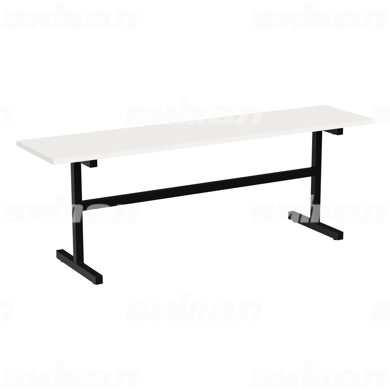 Скамейка 2-местная черный  RAL9005 Белый 6 ЛДСП