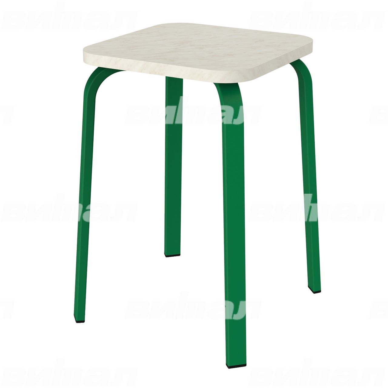 Табурет для столовой 30x15 зеленый RAL6029 Мрамор-каррара 5 Пластик прямоугольная