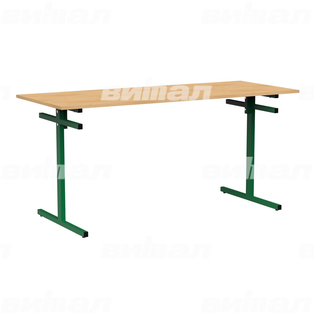 Стол для столовой 6-местный для скамеек зеленый RAL6029 Бук 5 Пластик