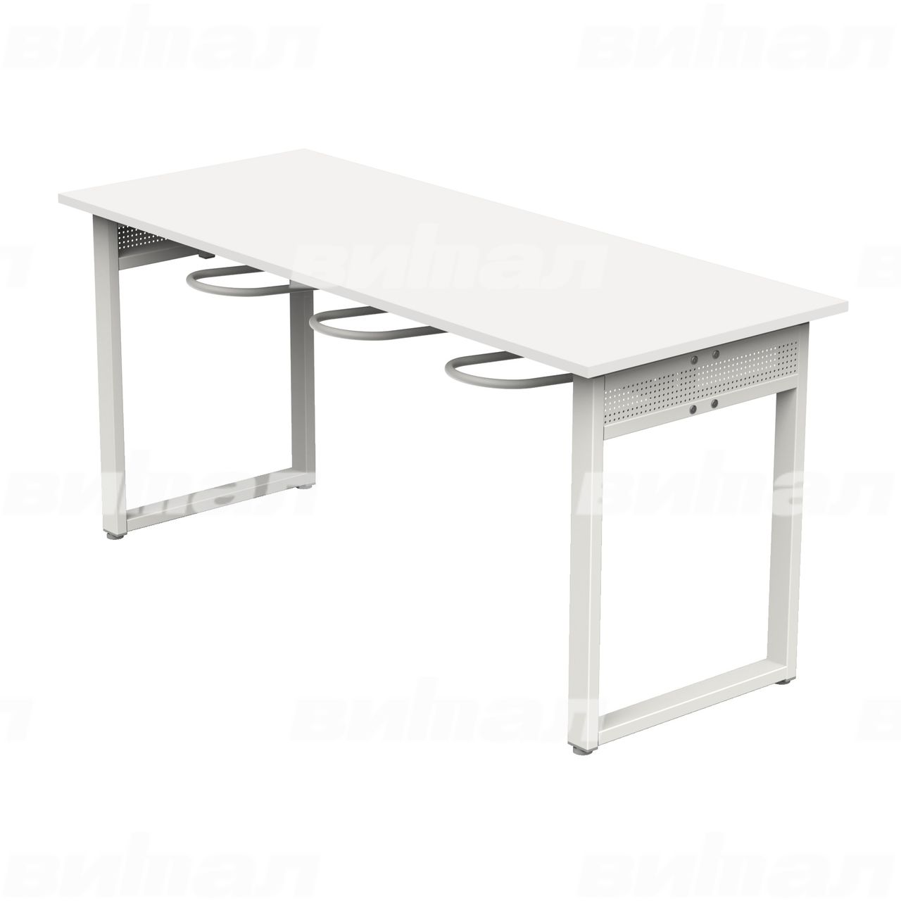 Стол обеденный 6-местный с универсальными кронштейнами «Фьюжн» белый RAL9016 Белый 6 Пластик прямоугольная