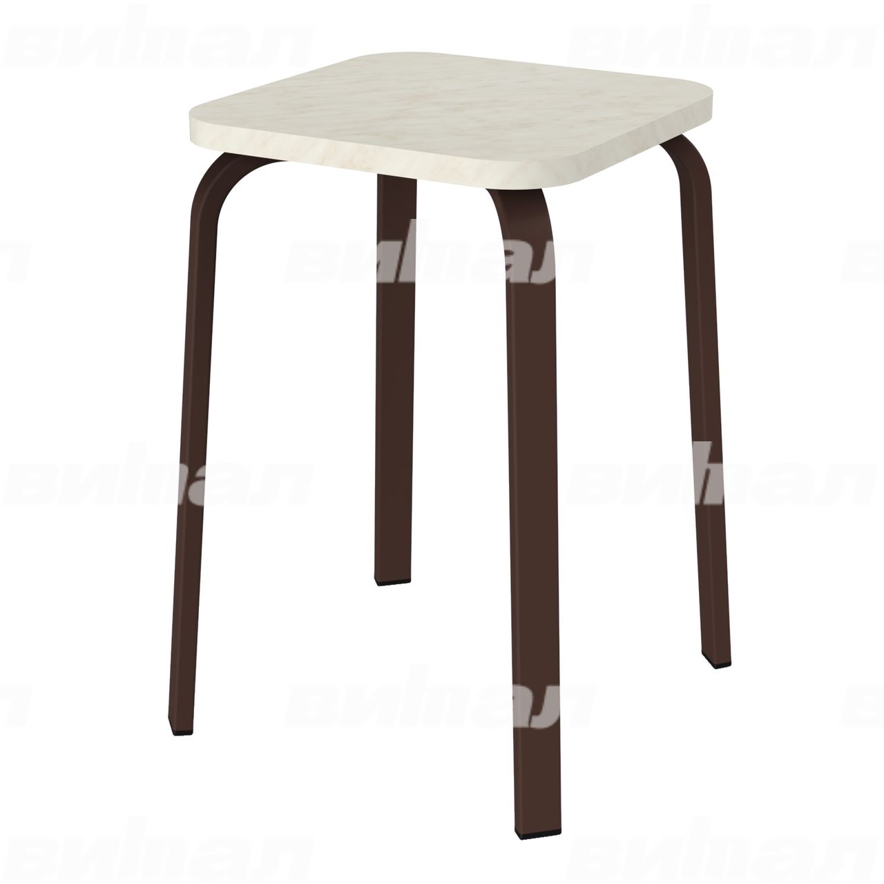 Табурет для столовой 30x15 коричневый RAL8017 Мрамор-каррара 5 Пластик прямоугольная