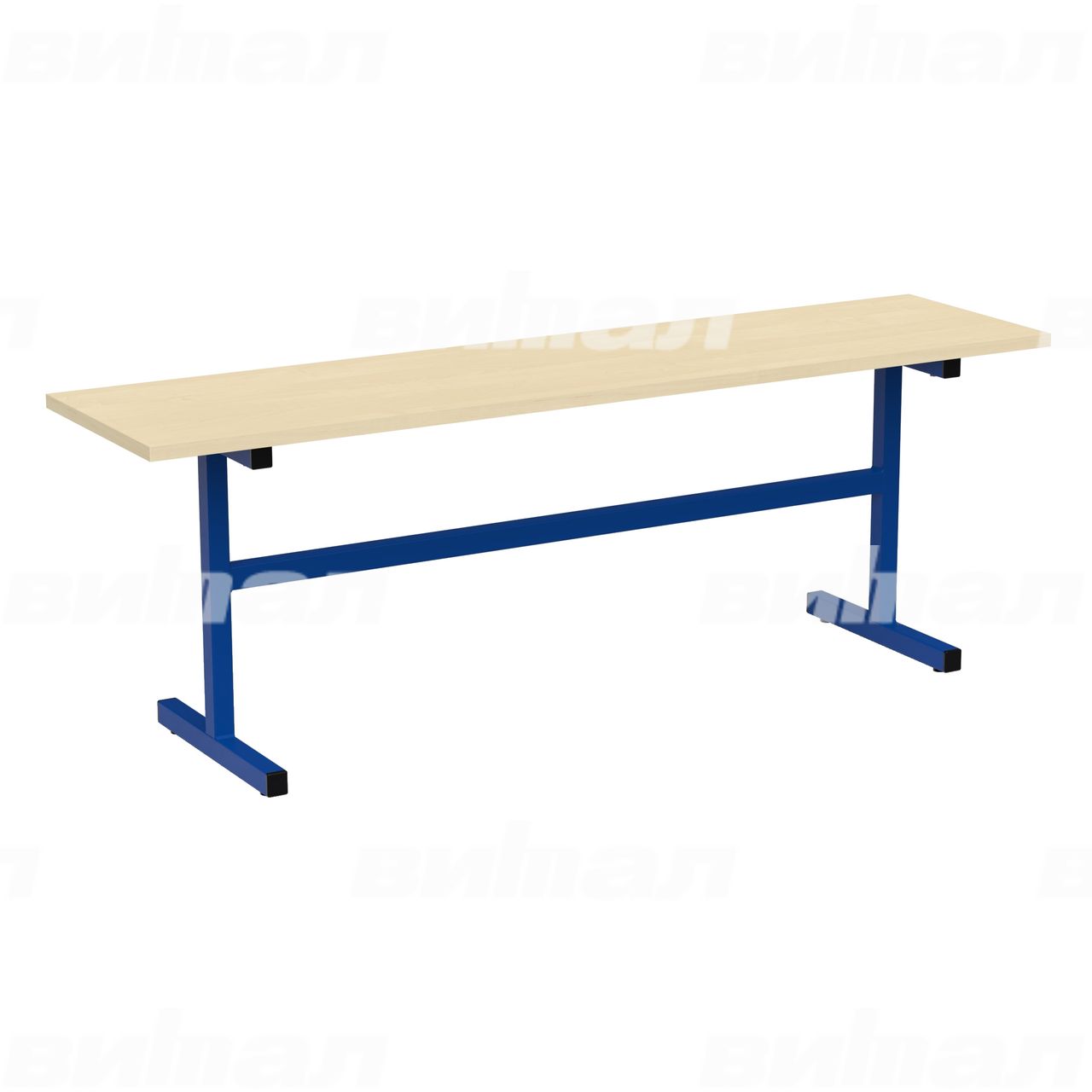 Скамейка 2-местная синий  RAL5002 Береза 5 Пластик