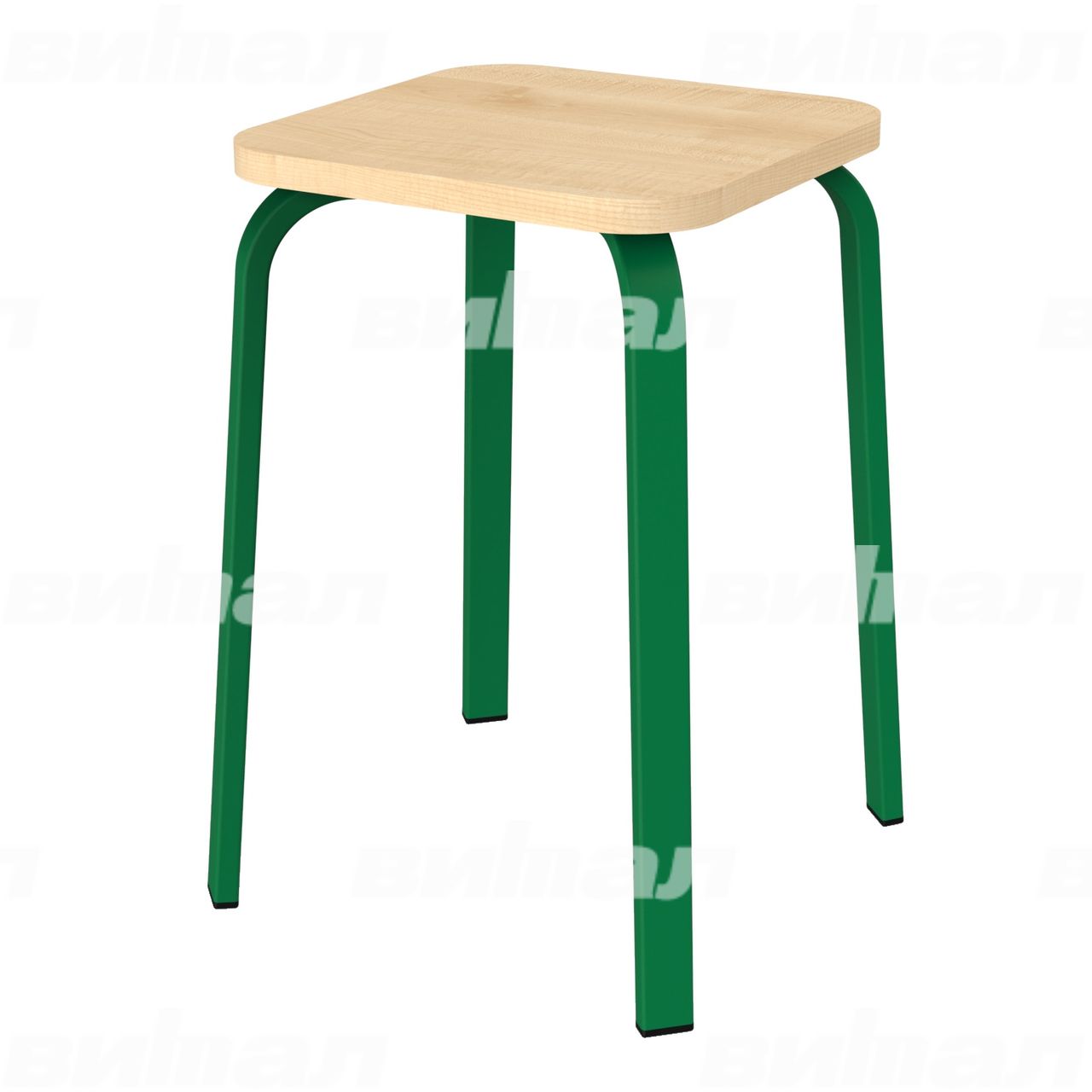 Табурет для столовой 30x15 зеленый RAL6029 Клен 5 Пластик прямоугольная