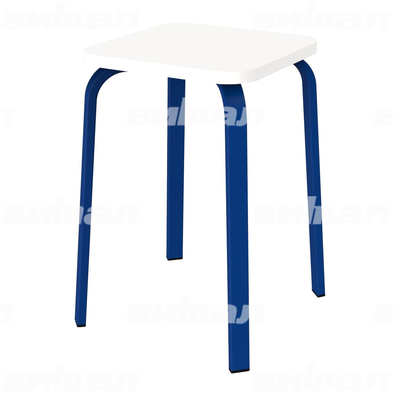 Табурет для столовой 30x15 синий  RAL5002 Белый 5 Пластик прямоугольная