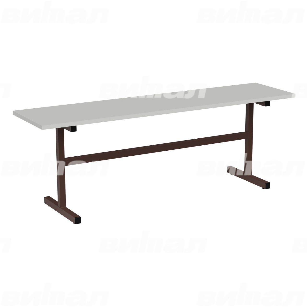 Скамейка 2-местная коричневый RAL8017 Серый 5 Пластик